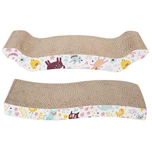 WANTRYAPET 2 Pack Cat Scratcher Cardboard,Scratch Pad with Different Scratch Textures Design,Scratching Pad Reversible, Durable Recyclable Cardboard with Catnip