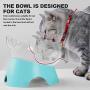 MILIFUN Elevated Double Cat Dog Bowls, Pet Food Water Bowl with 15°Tilted Raised, Pet Feeding Bowl for Cats and Small Dogs Blue