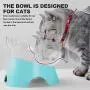 MILIFUN Elevated Double Cat Dog Bowls, Pet Food Water Bowl with 15°Tilted Raised, Pet Feeding Bowl for Cats and Small Dogs Blue