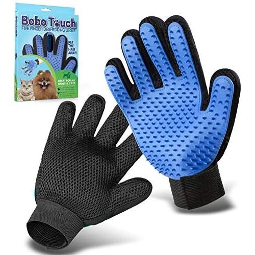 Pet Grooming Glove,Gentle Deshedding Brush Glove Efficient Pet Hair Remover Mitt,Enhanced Five Finger Design,Breathable & Comfortable for Dog,Cat,Horses with Long/Short Fur