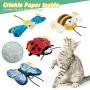 BINGPET Interactive Cat Toys for Indoor Cats - 4 Pack Butterfly, Bee, Beetle for Cat Wand Replacement, Soft Plush Cat Toy with Crinkle Paper, Dragonfly Realistic Insect for Cat Playing or Pole Refill BINGPET Interactive Cat Toys for Indoor Cats - 4 Pack Butterfly, Bee, Beetle for Cat Wand Replacement, Soft Plush Cat Toy with Crinkle Paper, Dragonfly Realistic Insect for Cat Playing or Pole Refill