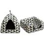 Hollypet Self-Warming 2 in 1 Foldable Comfortable Triangle Cat Bed Tent House, Gray
