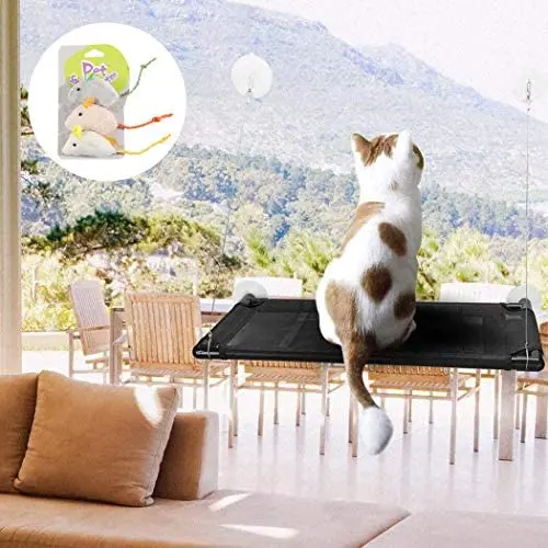 VWMYQ Cat Hammock Cat Window Perch Cat Window Seat Bed Removable Pet Resting Seat Safety Cat Bed Suction Cups withWall Corner and Three Little mice VWMYQ Cat Hammock Cat Window Perch Cat Window Seat Bed Removable Pet Resting Seat Safety Cat Bed Suction Cups withWall Corner and Three Little mice