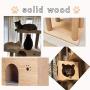 Wooden Cat Tree Condo with Natural Sisal Rope Scratching Post, Activity Tower for Cats Kittens Activity Tower Pet Play House Furniture Indoor