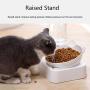 Luck Dawn Dog Cat Automatic Water Bowl with Raised Stand, 0-15 Degree Adjustable Tilted Design Neck Guard Stand Raised Elevated Pet Food Water Feeder Bowl Set for Cats or Small Dogs