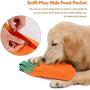 Hengu Carrot Bite-Resistant Dog Toy, Thick Oxford Cloth Cover for Plastic Bottle Self-Made Pet Toy with Sniffs Interactive Play Design, Perfect for Medium Big Dogs Chew Toy