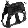 Feliscanis Tactical Dog Training Vest Harness Adjustable Service Dog Vest Black Szie XL