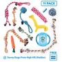 Pacific Pups Products supporting pacificpuprescue.com dog rope toys for aggressive chewers-set of 11 nearly indestructible dog toys-bonus giraffe rope toys-benefits non profit dog rescue.