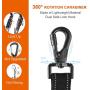 Dog Seat Belt, Upgraded Multi-Functional Adjustable Pet Car Seat Belts Double Buckle, Heavy Duty & Elastic Reflective Vehicle Dog Safety Belt Harness, with Lockable Swivel Carabiner. for Dogs, Cats.