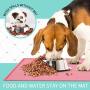 Senmipy Silicone Dog Food Mat - Waterproof Dog Bowl Mats for Food and Water Bowls, Raised Edges Non-Slip Cat Food Mat, BPA Free Pet Mats for Dog Bowls