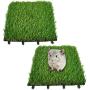 Hamiledyi Artificial Rabbit Grass Mat,Dog Grass Pee Pads,Artificial Turf Pet Grass Mat for Puppy Potty Bunny Chinchilla Guinea Pig TrainerFloor Plastic Mats Feet Pads Indoor Outdoor Fake Grass 2pcs