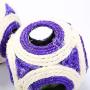 ocijf179 Cat Ball Toy Pet Cat Kitten Plastic Sisal Six-Hole Ball Fun Game Scratch Interactive Toys - Purple