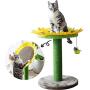 Catry Cat Tree Bed with Scratching Post with Sisal Covered Climbing Activity Tower, Natural Jute Fiber 2-in-1 Scratching Post and Bed, Best Holiday Idea Gift…