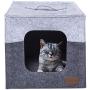 Thick Felt Cat Cave for IKEA Shelf - Cat Bed with Pillow & Reinforced Top - Easy Travel Cat Cube is Machine Washable - Foldable Cat Houses for Indoor Cats，Foldable Cat Houses for cat Tower