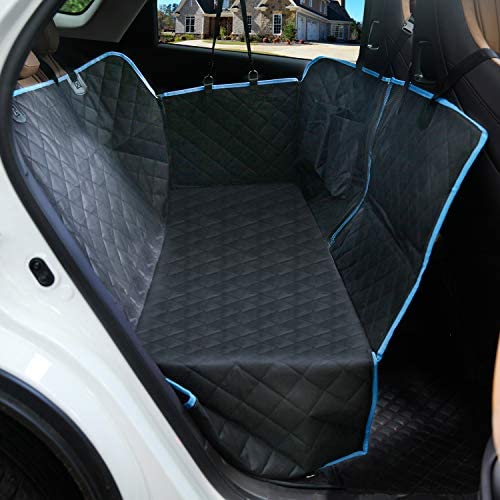 LETTON Dog Car Seat Covers with Mesh Window and Side Flap Durable Scratchproof Waterproof Pet Dog Hammock for Cars/Trucks/SUV Non-Slip Washable Protector for Back Seat