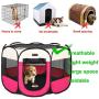 HEPEENG Portable Foldable Pet Playpen and Puppy playpen Pet Tent with Carrying Case Collapsible Travel Bowl Indoor/Outdoor Use with Water Resistant and Removable Shade Cover for Dog/Cat/Rabbit/Pet