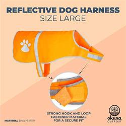 Reflective Dog Harness, Orange Safety Vest, Size Large (1 Pack)
