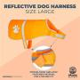 Reflective Dog Harness, Orange Safety Vest, Size Large (1 Pack)