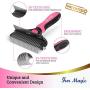 Fur Magic Deshedding and Dematting Comb Double Sided Undercoat Rake Pet Grooming Brush Removing Mats, Knots & Tangles for Dogs and Cats with Long, Medium and Short Hair