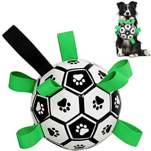 Dog Soccer Ball - Dog Ball Toys Dog Tug Toy with Upgrade Grab Taps,  Interactive Dog Toy