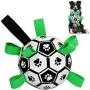 Dog Soccer Ball - Dog Ball Toys Dog Tug Toy with Upgrade Grab Taps, Interactive Dog Toy Fun Dog Water Toys, Lightweight Herding Ball for Small Medium Large Dogs