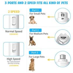 Pet Nail Grinder for Large Dog,SUNSENT Electric Dog Nail Grinder,Rechargeable Pet Nail Grinder for Paws Grooming and Smoothing,Pet Nail Trimmer Clipper for Small,Medium,Large Dog,2 Speed and Low Noise