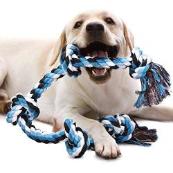 KILIKI Dog Rope Toys for Aggressive Chewers: 3 Feet 5 Knots Indestructible Dog Chew Toys Tough Nature Cotton for Medium and Large Breed