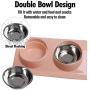 NAODONGLI Cat Food Bowls, 15 ° Tilting Cat Bowls Double Cat Food Bowls Transparent Cat Food Bowl Cat Food Bowl Cat Bowls for Cats Puppy Food and Water