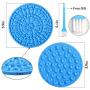 SYEENIFY Lick Mat for Dogs & Cats, Slow Feeder Lick Mat with Suction,Dog Licking Mat for Bathing Grooming Training (2 Pack Blue)