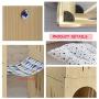 N-brand Wooden Puppy Cat House with Cushion, Deluxe Pet Home Wooden Small Dog House, Weatherproof Indoor/Outdoor Kitten Condo Shelter, Scratcher Cube Eco-Friendly Cat House