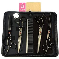 LILYS PET 7.5'' high-end Left-Handed Professional PET Dog Grooming Scissors Suit Cutting&Curved&Thinning Shears