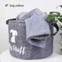 DOZCA Dog Toy Storage, Round Felt Dog Toy Bin Large for Puppy Gifts, Leashes and Food, Foldable Toy Storage for Dogs DOZCA Dog Toy Storage, Round Felt Dog Toy Bin Large for Puppy Gifts, Leashes and Food, Foldable Toy Storage for Dogs