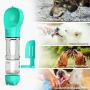 Dog Water Bottle - 4 in 1 Leak Proof Dog Dispenser with Drinking or Food Bowl, ABS Food Grade Material, Upgraded Dog Waste Bags and Litter Scoop, Portable Dog Cat Water Bottle for Hiking, Travel