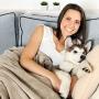 Waterproof Pet Blanket-50”x60” Soft Plush Throw Protects Couch, Chairs, Car, or Bed from Spills, Stains, or Pet Fur-Machine Washable by Petmaker (Tan)