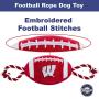 Pets First NCAA Wisconsin Badgers Football Dog Toy, Tough Quality Nylon Materials, Strong Pull Ropes, Inner Squeaker, Collegiate Team Color