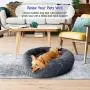 Dog Bed, Comfortable Round Donut Cuddler Pet Bed, Self-Warming Faux Fur Dog Cat Bed, Soft Plush Calming Bed for Small and Medium Dogs 30'' x 30'', Dark Grey Dog Bed, Comfortable Round Donut Cuddler Pet Bed, Self-Warming Faux Fur Dog Cat Bed, Soft Plush Calming Bed for Small and Medium Dogs 30'' x 30'', Dark Grey