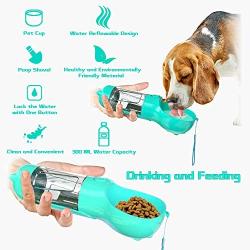 GARTPOT Dog Water Bottle for Walking, 10.58oz Pet Cat Dog Water Dispenser Portable Dog Bowl Water Bottle with Eco Bag & Shovel, Best Dog Accessories Gifts for Travel Hiking Camping