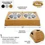 Iconic Pet Colour Splash Designer Rattan Pet Double Diner (Set of 2)