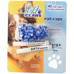 Canine Soft Claws Dog  Nail Caps Take Home Kit, Large, Blue