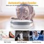 Casfuy 5-meals Automatic Cat Feeder - Auto Pet Feeder with Programmable Timer Dry and Wet Food Dispenser Voice Recorder & Speaker for Cat and Small Medium Dog Portion Control Dual Power Supply 5x240ml