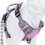 Coohom No Pull Dog Harness with Handle and Two Leash Attachments,Adjustable Outdoor Pet Harness with Reflective Oxford Material for Small Medium Large Dogs