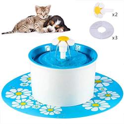 Drinking Fountain Drinking Fountain Automatic Electric Pet Dog/Cat Water Dispenser Flower Style Blue US Plug