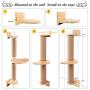 Odoland Cat Activity Tree with Scratching Posts - Wall Mounted Cat Scratching Post Cat Shelves with Solid Wood Steps - Cage Mounted Cat Jute Scratcher Hammock for Indoor