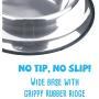 Weebo Pets Stainless Steel No-Tip Food Bowls - Choose Your Size, 4-Ounce to 72-Ounce
