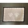 PetRageous 10209 Paws Tapestry Dog Non-Skid Machine Washable Placemat for Pet Feeding Stations with Rubber Backing 13-Inch by 19-Inch for Dogs and Cats, Black and Natural