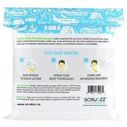 Scrubzz Disposable No Rinse Bathing Wipes - 25 Pack - All-in-1 Single Use Shower Wipes, Simply Dampen, Lather, and Dry Without Shampoo or Rinsing