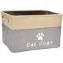 Xbopetda Linen Dog Storage Basket Bin Chest Organizer - Perfect for Organizing Dog Toys Storage, Dog Shirts, Dog Coats, Dog Toys, Dog Clothing-Gray-Cat Toys