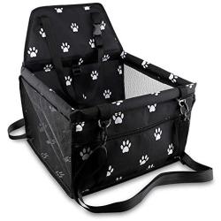 Petbobi Pet Reinforce Car Booster Seat for Dog Cat Portable and Breathable Bag with Seat Belt Dog Carrier Safety Stable for Travel with Clip on Leash and Storage Package…