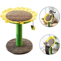 Catry Cat Tree Bed with Scratching Post with Sisal Covered Climbing Activity Tower, Natural Jute Fiber 2-in-1 Scratching Post and Bed, Best Holiday Idea Gift…