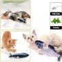 DPKISS Cat Kicker Toy Moving Fish 11'' with Realistic Tail Wagging Interactive Plush with USB Rechargeable Battery Fun Toy for Cat Exercise, Cat-Fish-Toy-Kitty-Interactive